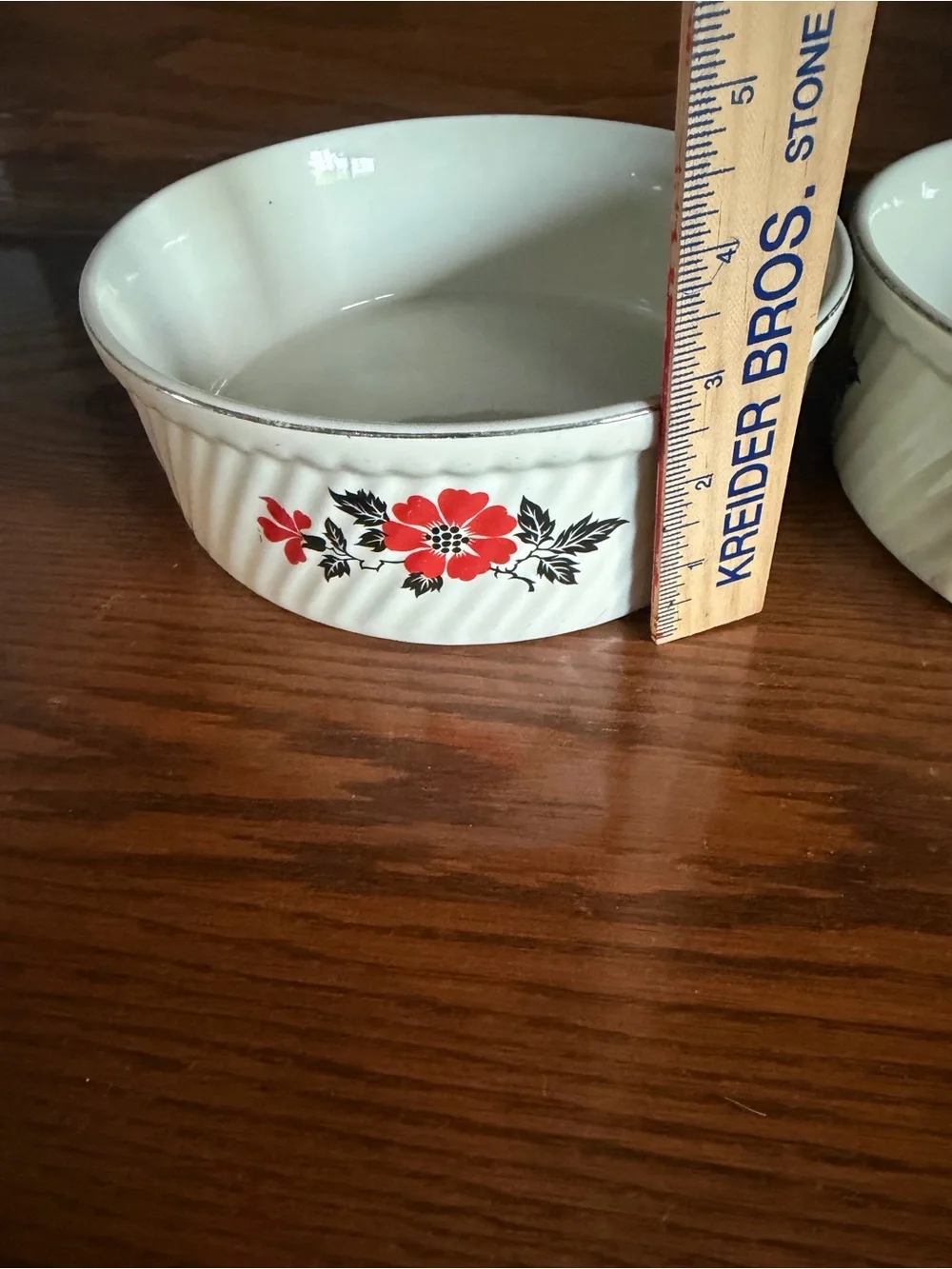 Vintage Hall’s Superior White Ceramic Floral Casserole Dish (Set of 2)